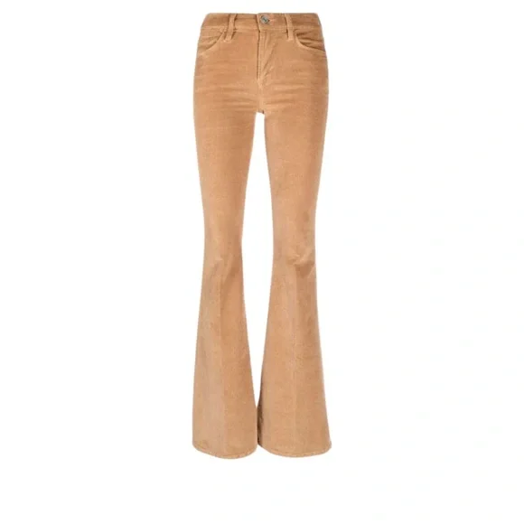 NEW FRAME Latte Tan Corduroy Le High-Rise Flare Leg Jeans Size 34 - Picture 2 of 13